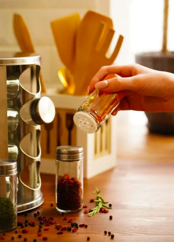 Карусель для специй набор емкостей банок стеклянных органайзер для специй на вращающейся подставке 16 шт Tik-Tak (362297938)