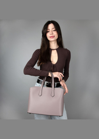 Сумка жіноча шкіряна з 2 ручками 02403_g офісна пудрова Virginia Conti (330574296)