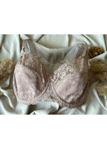 Пудровий бюстгальтер мереживний на кісточках 11399 пудровий Lanny Mode