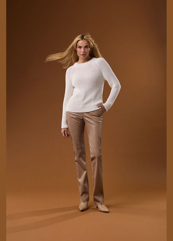 Молочний демісезонний светр джемпер з натуральної бавовняної пряжі джемпер Triko Bakh