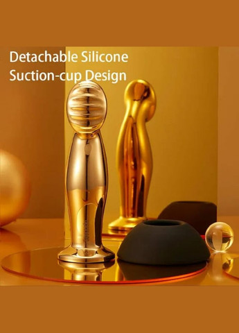 Массажер простаты металлический золото с вибрацией Lockink No Brand (303890092)