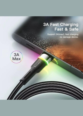 Зарядка USB кабель для синхронизации и зарядки Android и других устройств USB Type-C 3 м Черный Essager (334011993)