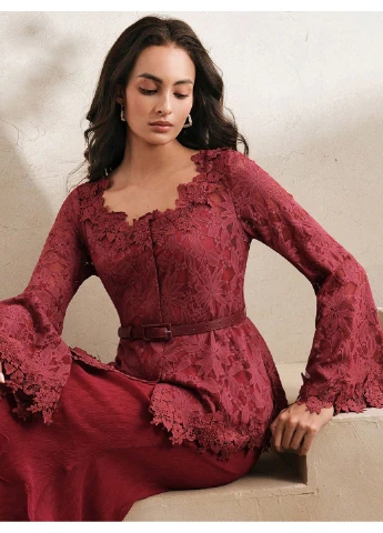 Бордовая блуза SHEIN