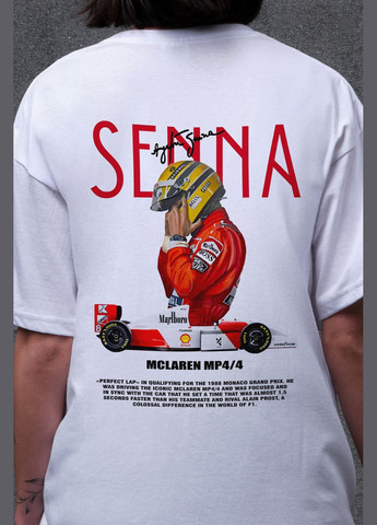 Жіноча Оверсайз Футболка З Принтом Senna White Without - (337115957)