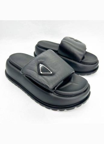 Черные шлепанцы (р) кожа 0-1-1-2178-6-1 Baderus