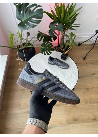 Темно-серые демисезонные кроссовки мужские и женские adidas spezial grey black brown | адидас спешел темно-серые No Brand
