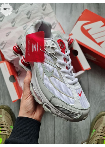 Білі Осінні кросівки чоловічі nike shox ride2 supreme gray / white найк шокс No Brand