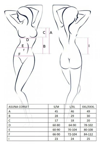 Корсет под кожу ASUNA CORSET black L/XL Passion (303887772)