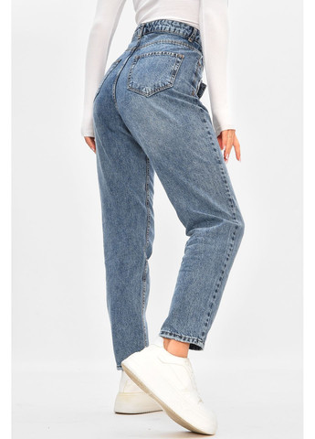 Джинси жіночі однотонні синього кольору Let's Shop - (366726271)