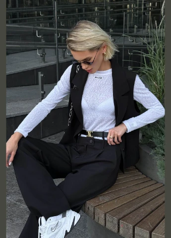 Стильные брюки с двойными шлевками (без ремня) Jadone Fashion (302906651)