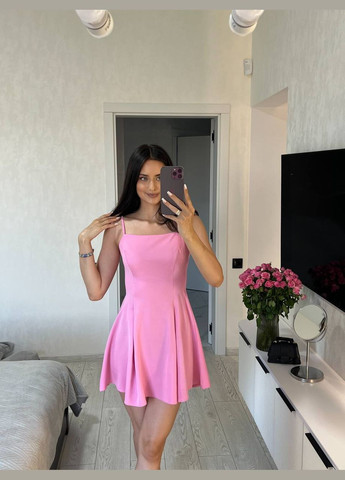 Рожева повсякденний, коктейльна жіноча базова сукня Avanti однотонна