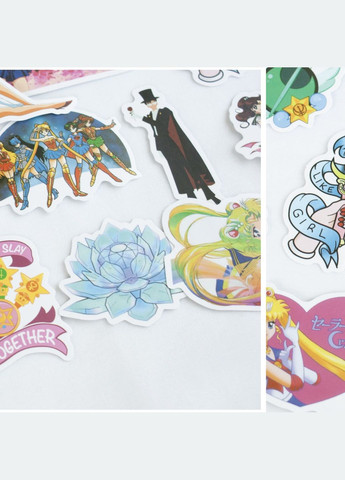 Набор наклеек 50 рандом стикеров Сейлор Мун аниме Sailor Moon стикерпак манга на телефон кавай эстетика глянцевые водостойкие No Brand (315048683)