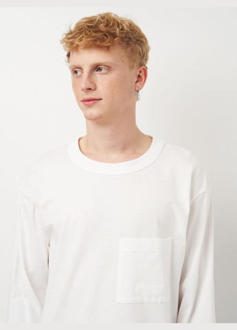 Белый демисезонный повседневный лонгслив Роза однотонный