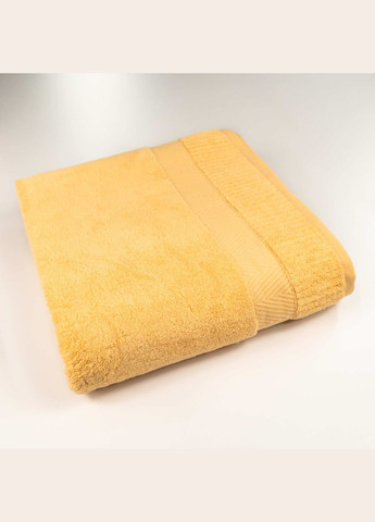 GM Textile банний махровий рушник 70x140см преміум якості зеро твіст бордюр 550г/м2 (жовтий) жовтий виробництво -