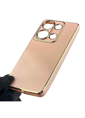Чохол для POCO M6 Pro 4G жіночий із золотою окантовкою із захистом камери на сяомі поко м6 про 4г рожевий Xiaomi (366020104)