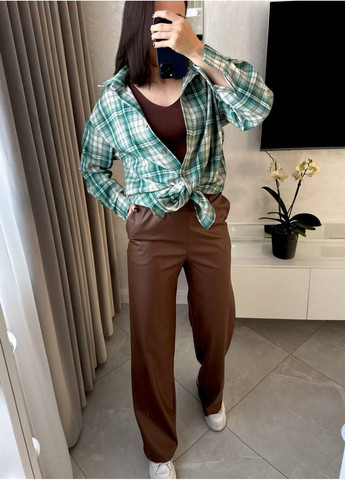 Сорочка базова оверсайз Модель 928 Зелений Україна (351492019)