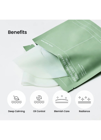 Гидрогелевая освежающая маска Refreshing Sea Kelp Real Deep Mask из морской водоросли, 34г Biodance (316715806)