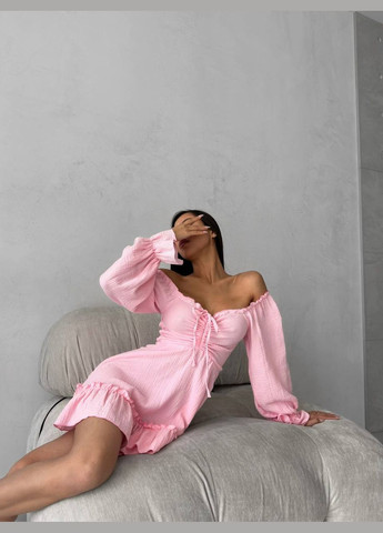 Рожева кежуал сукня N.Family однотонна