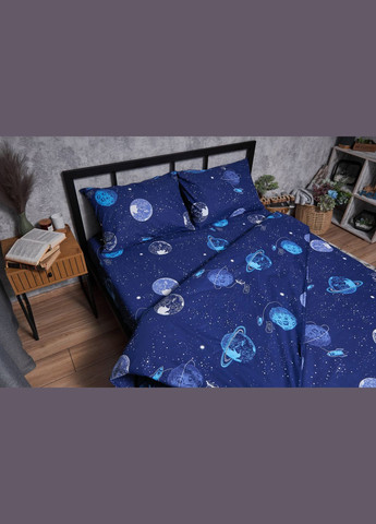 Комплект постільної білизни Бязь Gold Люкс «» євро 200х220 наволочки 2х40х60 (MS-820004805) Moon&Star Planets (293148291)