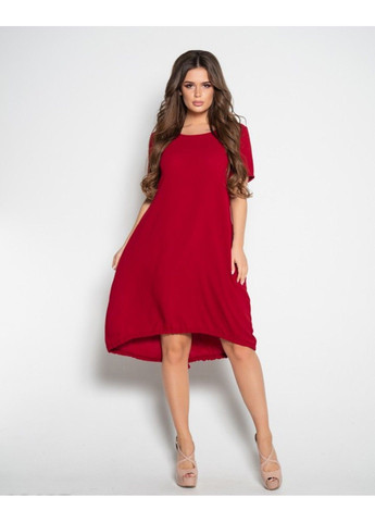 Бордовое повседневный платье 10497 4xl бордовый ISSA PLUS