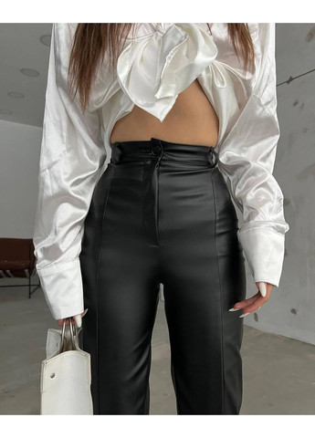 Женские кожаные брюки на флисе FINO Mode (361791048)