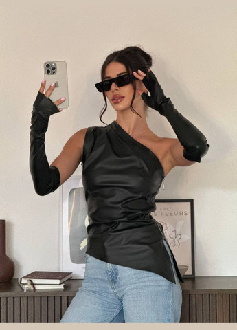 Стильный трендовый топ под кожу с перчатками Vakko (323013267)