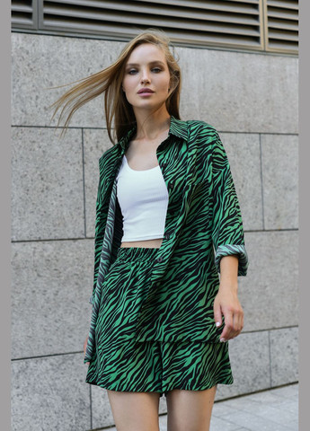 Жіночий костюм принт зебра. Зелений Seventeen (345707913)