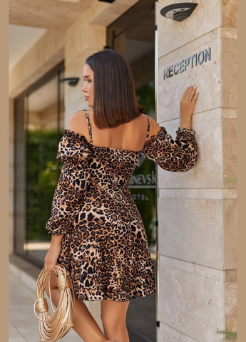 Светло-коричневое платье из турецкого штапеля. легкая летняя романтическая No Brand