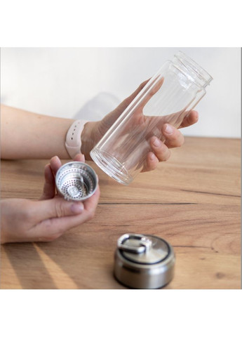 Термос стеклянный с двойной стенкой, 320 мл (металл) S&T (361135769)