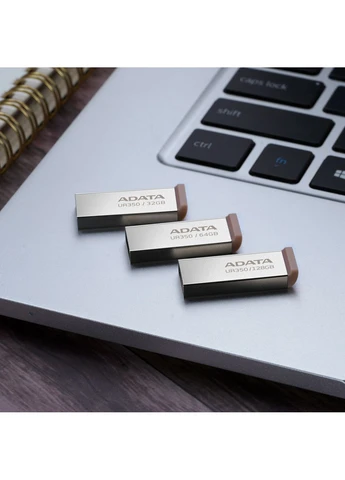 Флешка UR350 64 ГБ USB 3.2 Gen 1 сріблясто-бежева ADATA (401873168)