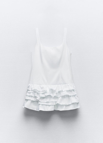 Белое повседневный платье Zara однотонное