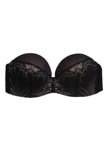 Чёрный балконет бюстгальтер пуш-ап без бретелей Wonderbra без косточек