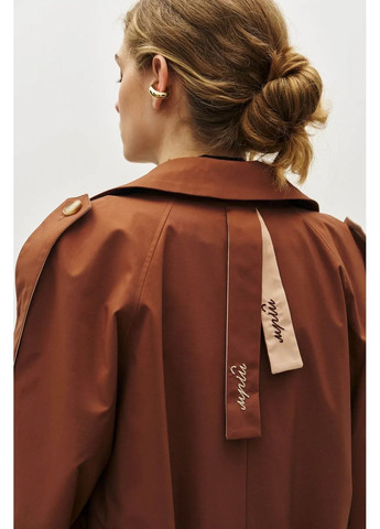 Тренч с вышивкой, цвет Коричневый Rica Mare демисезон (367831745)