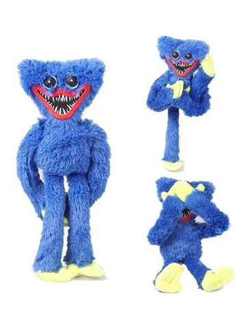 Мягкая игрушка хищный монстр Хаги Ваги Huggy Wuggy с липучками на руках 40х15 см синий (1756375361) No Brand (333828186)