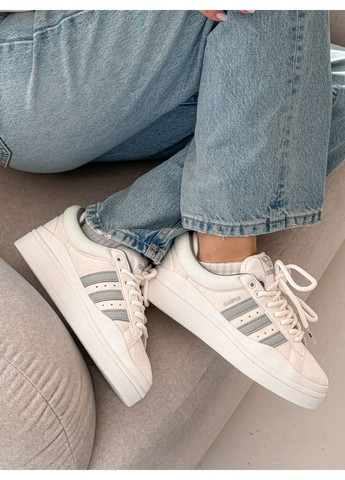 Кросівки жіночі Adidas Campus x Bad Bunny White Grey | Адідас Кампус Бед Банні білі No Brand білі демісезони (348419315)