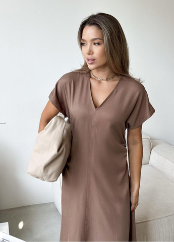 Коричневое кэжуал платье женское селеста Art Knit однотонное
