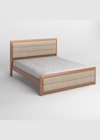 Односпальне дерев'яне ліжко Барселона Б5 (RAL8025)/Аляска 23 (Бежевий) 90х190 см (MBG-13118) Mebigrand (366087478)