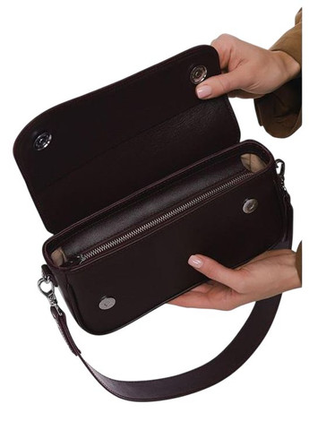 Сумка клатч через плече жіноча шкіряна сумочка для телефону середня Бордовий 35630 The Wings (336889540)