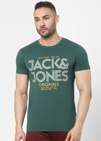 Зелена футболка з коротким рукавом Jack & Jones