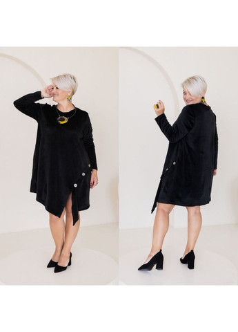 Чорна святковий, вечірня, ділова, кежуал сукня жіноча велюрова Style Point однотонна