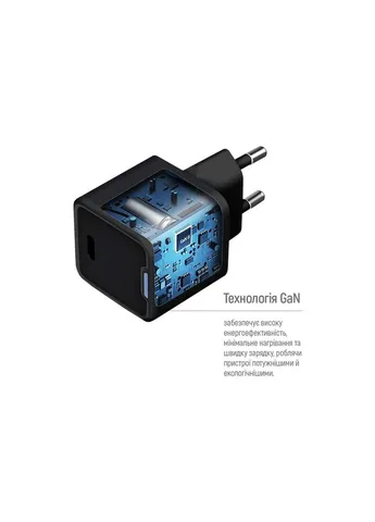 Зарядное устройство GaN Mini 25W PD Port PPS USB-C black (CW-CHS052PD-BK) Colorway (399259765)