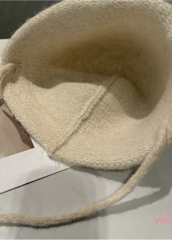 Женская Вязаная Шляпа из Шерсти и Акрила — Теплая Шапка-Бакет с Завязками No Brand в'язаний капелюх / шапка бакет (365301172)