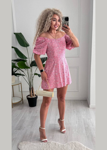 Рожева повсякденний, кежуал жіноча сукня Style Point з квітковим принтом