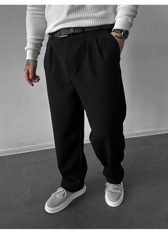 Черные демисезонные брюки No Brand