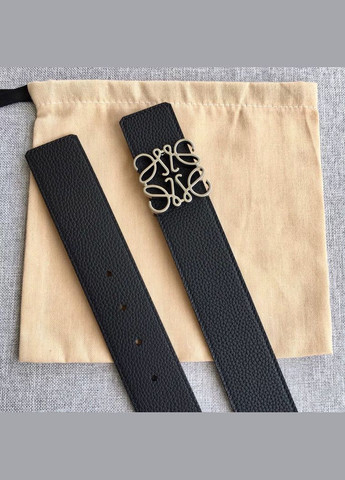 Ремень женский кожаный с логотипом LOEWE Anagram Belt in Pebble Grain Calfskin Черный No Brand (327666140)