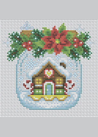 Набір для вишивки муліне та бісером "Різдвяний настрій", 12х12 см No Brand (340483211)