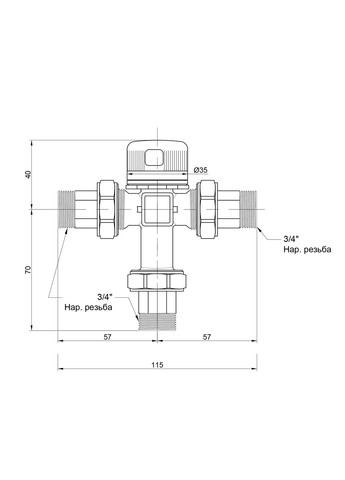 Змішувач термостатичний 3/4" №148 Icma 90148AE05 (341326412)