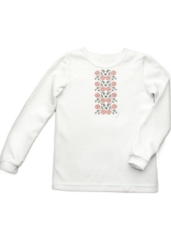 Белая вышиванка из трикотажа для девочек модный карапуз Trendy Tot трикотаж (370972645)