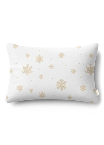 Евро постельное белье фланель с простыней на резинке SNOWFLAKES GOLD (4822052478226) Cosas (392837825)