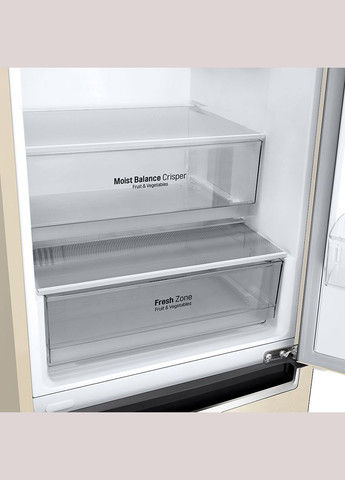 Холодильник с нижней морозильной камерой, 203x60х68, 419л. LG